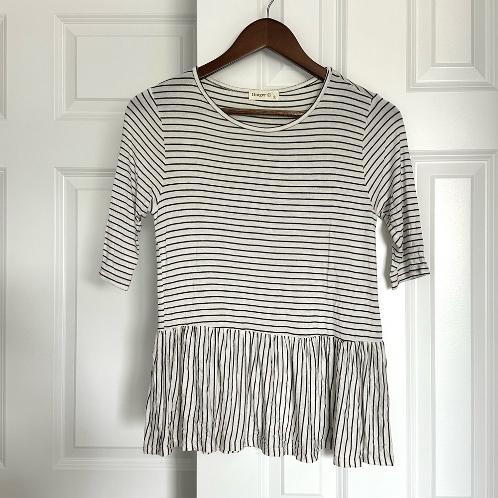 Small Striped Peplum Top